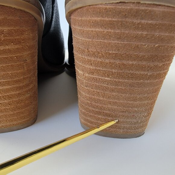 Dr. Scholl's Melody Faux Leather Gray Heeled Ankle Boots, Wedge Block Size 9.5 - Picture 12 of 13